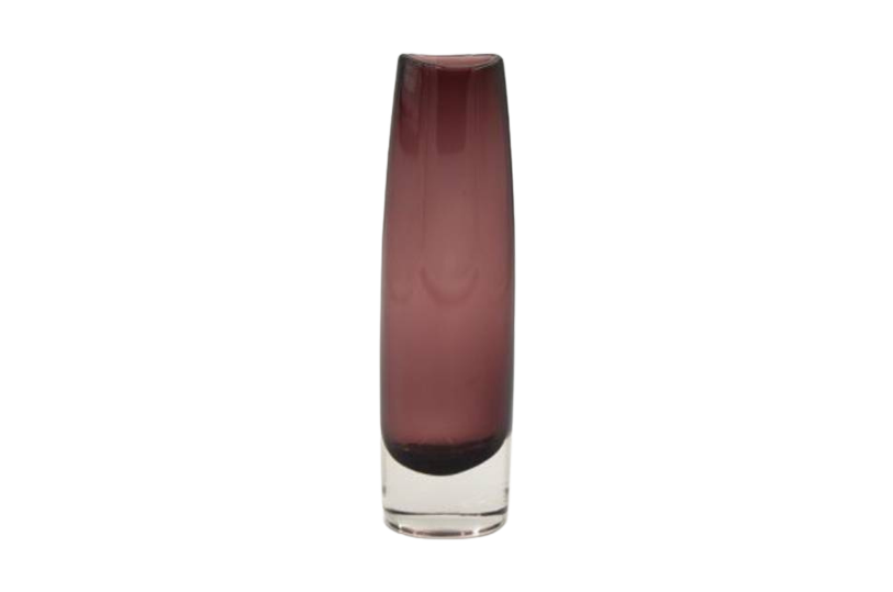 Plum Sommerso glass vase, Scandinavia, 1950s