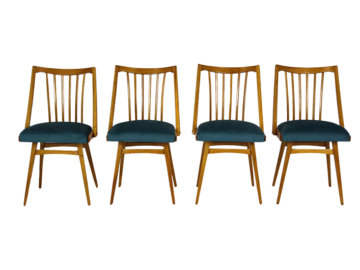 Zestaw 4 krzeseł jadalnianych, Interier Praha, Czechosłowacja, lata 60