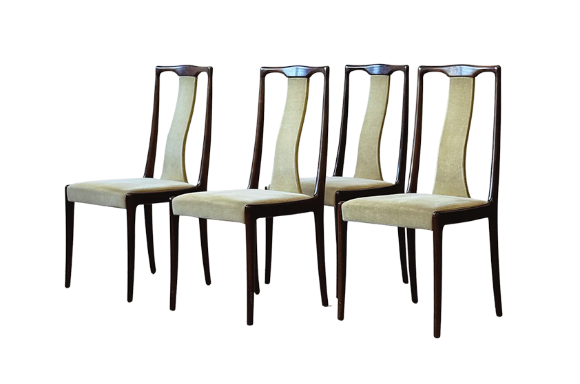 Set of 4 vintage dining chairs, Lübke, Germany, 1960s