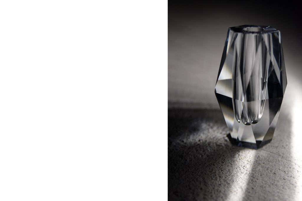 Wazon szklany Diamond, proj. Asta Strömberg, Strömbergshyttan, Szwecja, lata 60