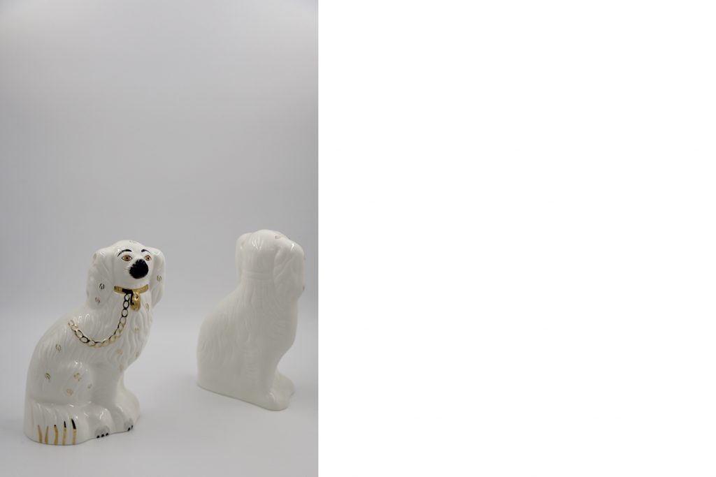 Para ceramicznych figurek Staffordshire Spaniel Mantle Dogs numer 1378 - 4, Beswick England, Anglia, lata 60