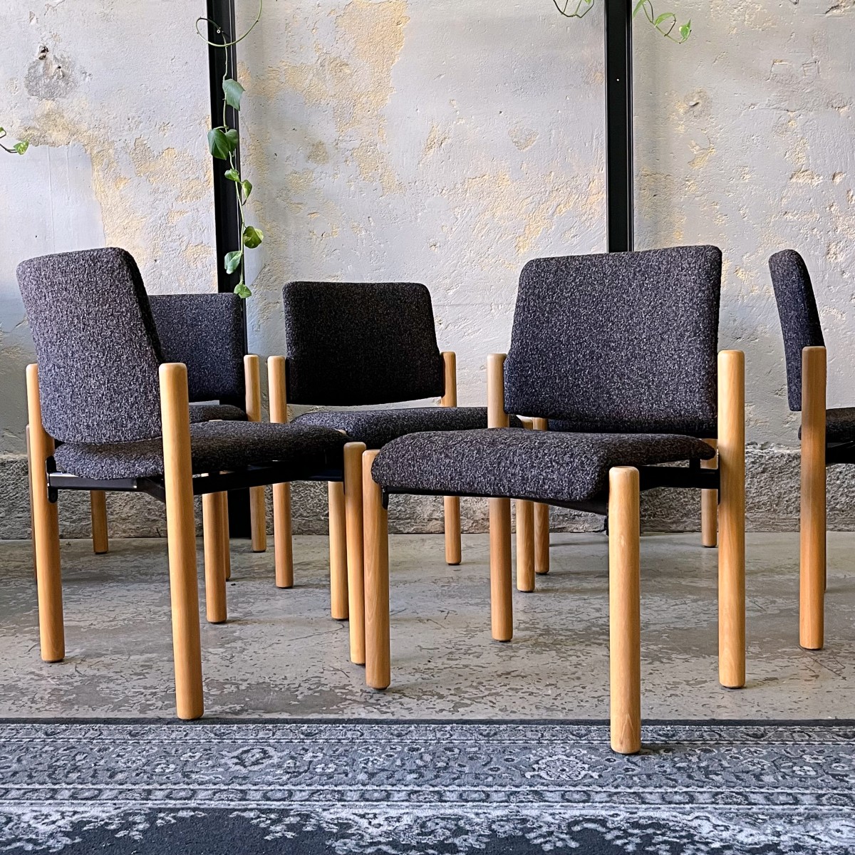 Zestaw 6 tapicerowanych krzeseł, Fröscher Sitform, Niemcy, lata 80