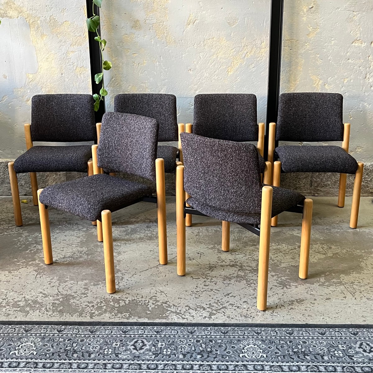 Zestaw 6 tapicerowanych krzeseł, Fröscher Sitform, Niemcy, lata 80