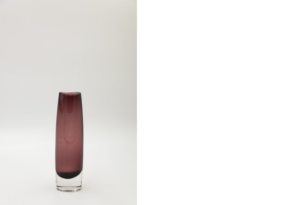 Plum Sommerso glass vase, Scandinavia, 1950s