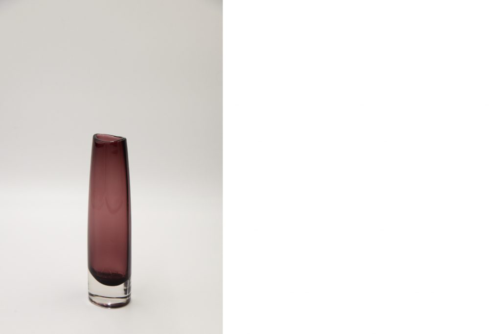 Plum Sommerso glass vase, Scandinavia, 1950s