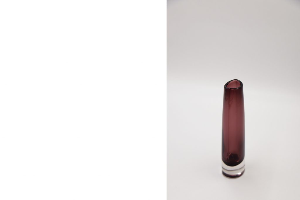 Plum Sommerso glass vase, Scandinavia, 1950s
