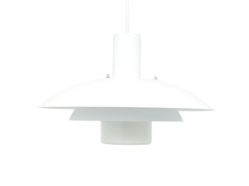 Biała skandynawska lampa, Dania, lata 70