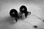 Para czarnych lamp stołowych model Dalù, proj. Vico Magistretti, Artemide, Włochy, lata 60
