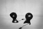 Para czarnych lamp stołowych model Dalù, proj. Vico Magistretti, Artemide, Włochy, lata 60