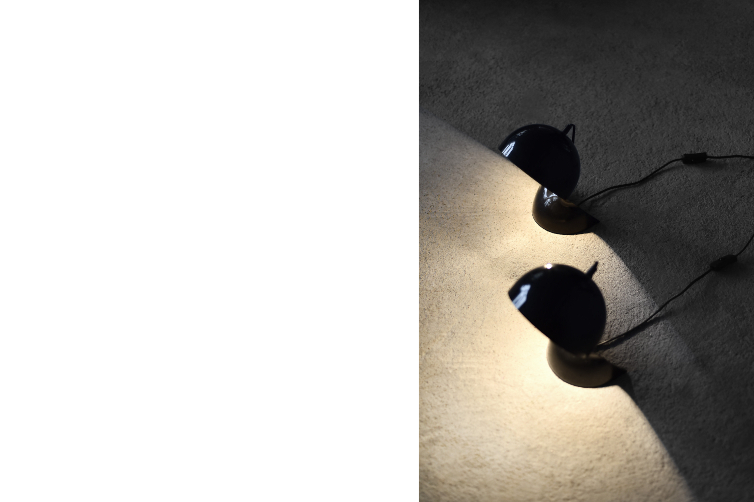 Para czarnych lamp stołowych model Dalù, proj. Vico Magistretti, Artemide, Włochy, lata 60