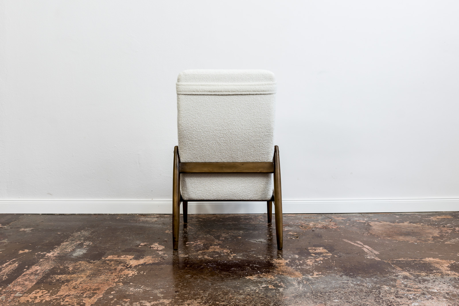 Fotel GFM-64 z wysokim oparciem, proj. Edmund Homa, Gościcińska Fabryka Mebli, PRL, lata 60