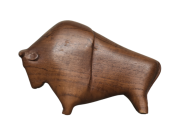 Figurka tekowa Bizon, Dania, lata 60