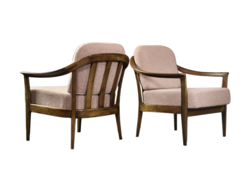 Para foteli w kolorze brudnego różu, Wilhelm Knoll, Niemcy, lata 70