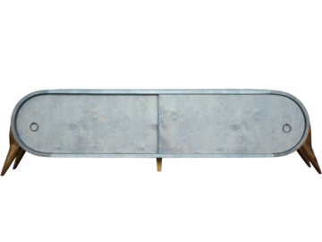 Zaokrąglony turkusowy sideboard, Włochy, lata 60