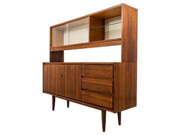 Komoda z nadstawką vintage, Swarzędzkie Fabryki Mebli, PRL, lata 70