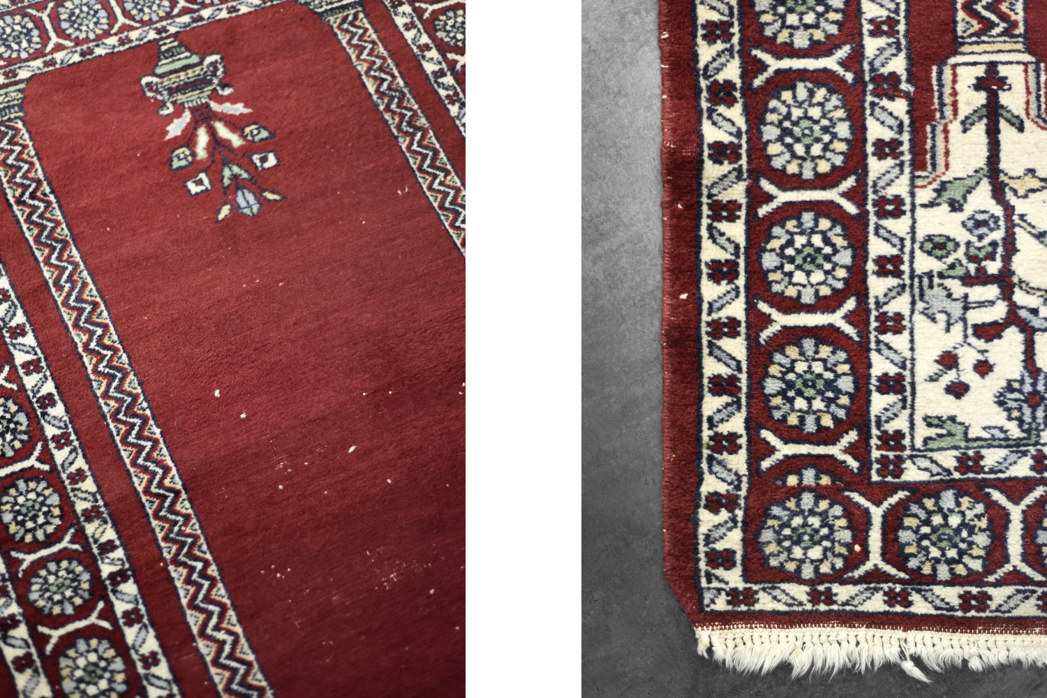 Orientalny dywan modlitewny Mihrab, Pakistan, lata 60