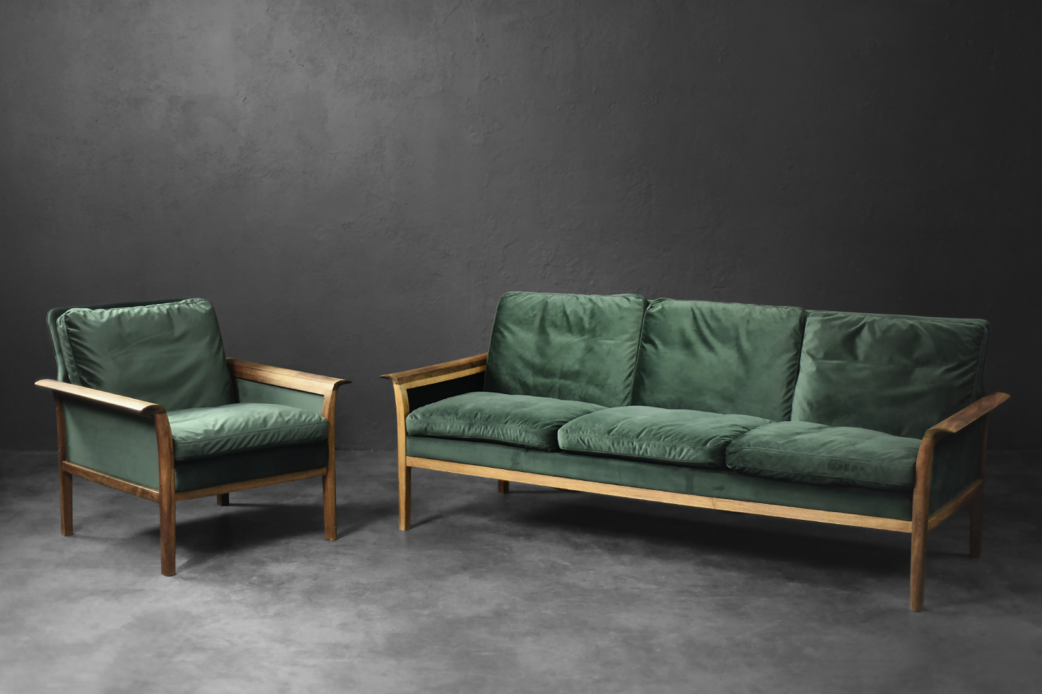 Palisandrowy komplet wypoczynkowy, proj. Knut Sæter dla Vatne Møbler, Norwegia, lata 60