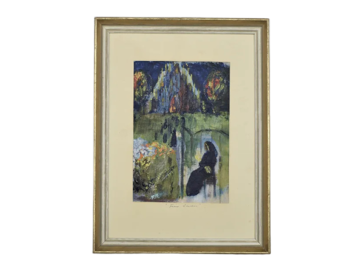 Obraz olejny na desce, Frideborg Bryth, Finis Lordes, lata 50