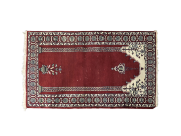 Orientalny dywan modlitewny Mihrab, Pakistan, lata 60
