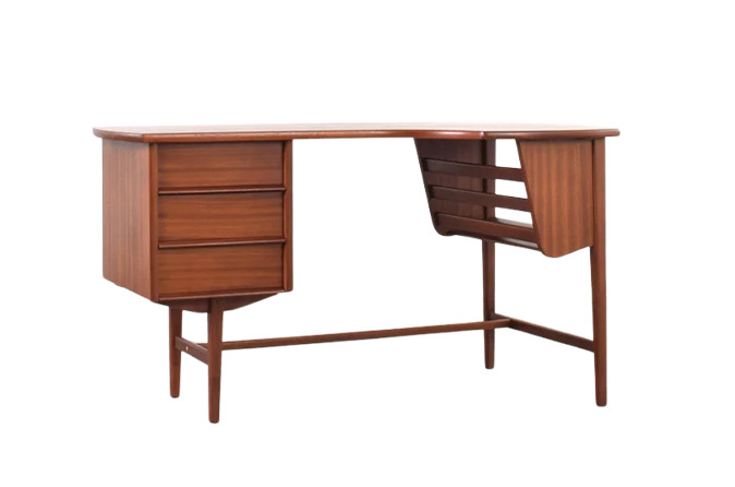 Biurko tekowe mid-century modern, Dania, lata 60