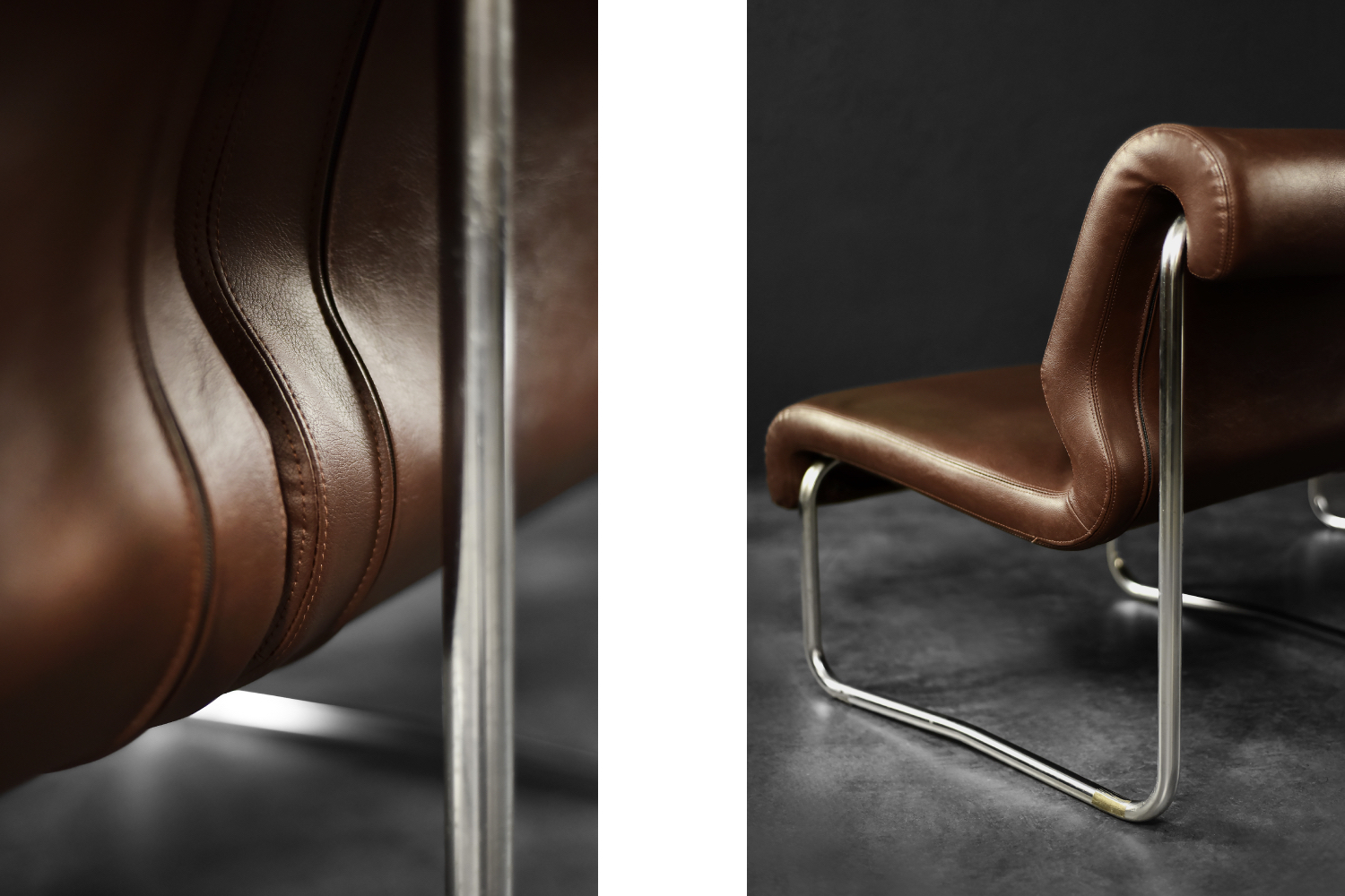 Dwuosobowa sofa na metalowym stelażu, Niemcy, lata 70