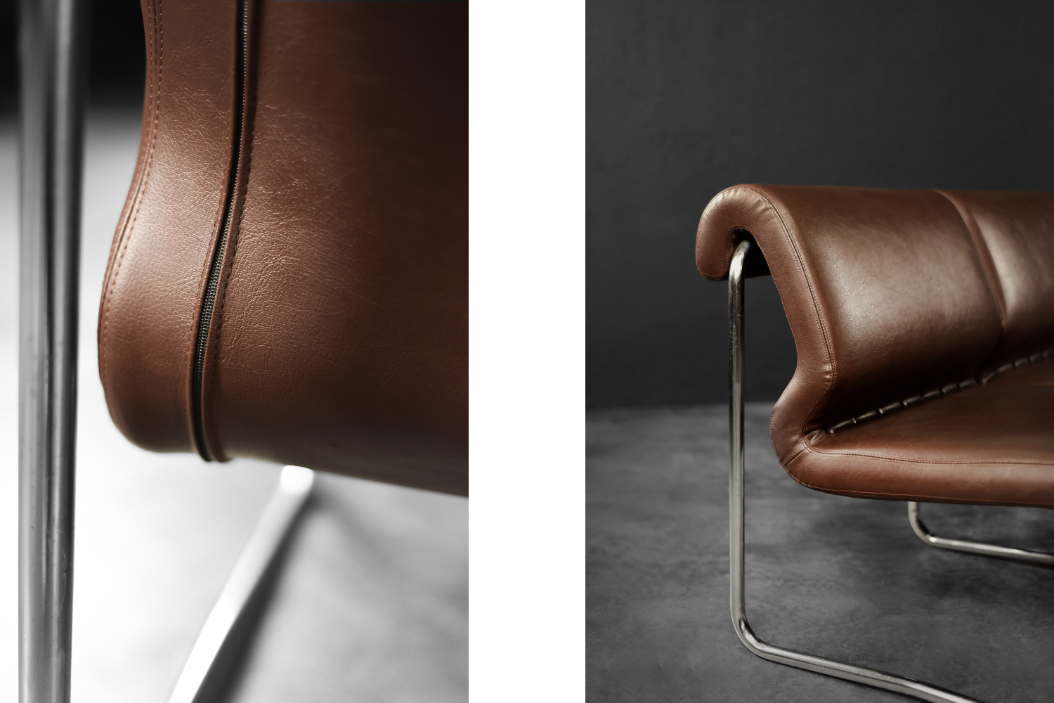 Dwuosobowa sofa na metalowym stelażu, Niemcy, lata 70