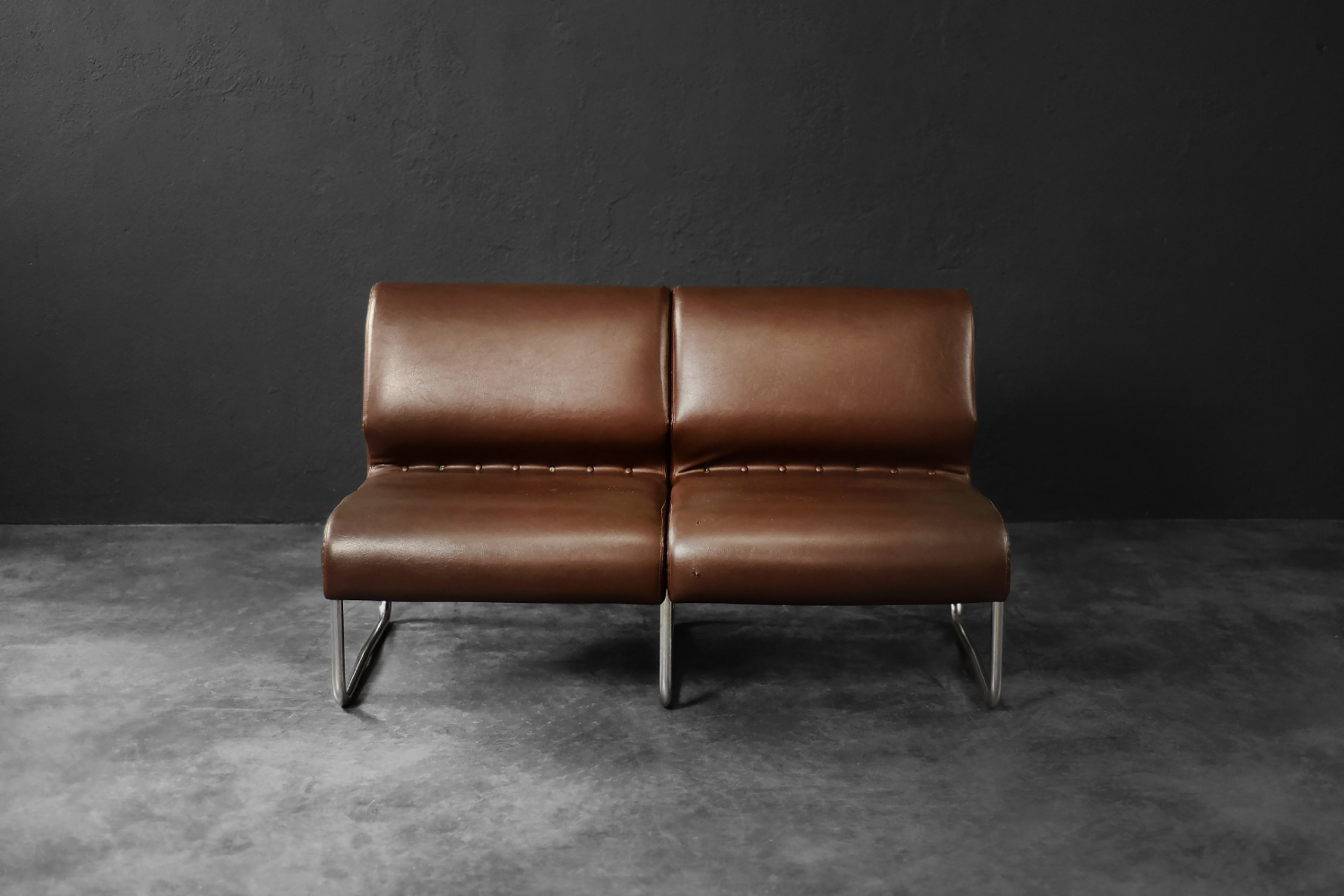 Dwuosobowa sofa na metalowym stelażu, Niemcy, lata 70