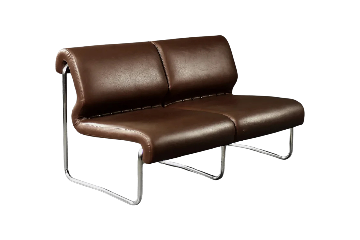 Dwuosobowa sofa na metalowym stelażu, Niemcy, lata 70