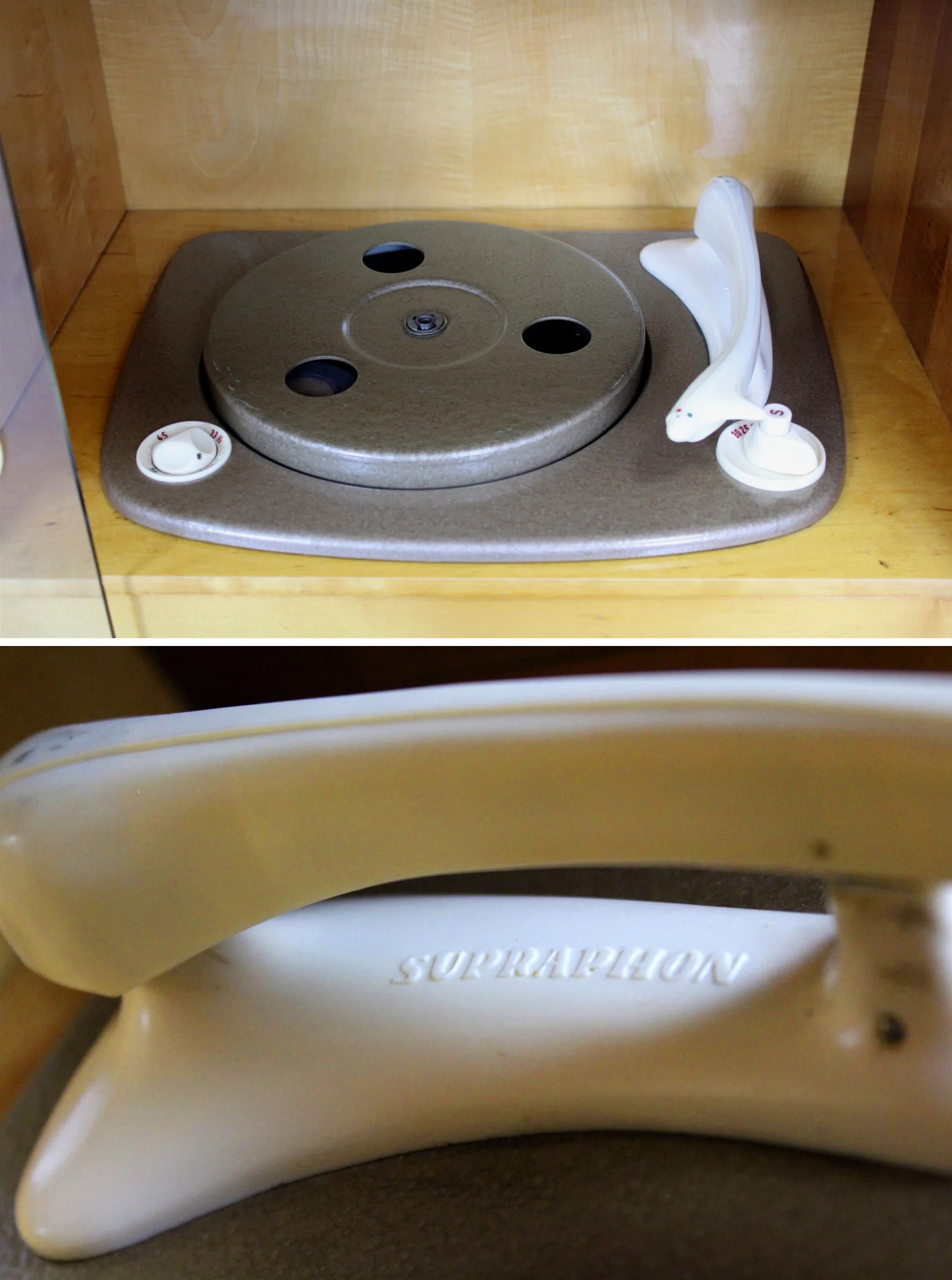 Szafka gramofonowa vintage, Supraphon, Czechosłowacja, lata 50