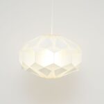 Biała lampa projektu L. Schioler dla Hoyrup, Dania, lata 70