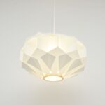 Biała lampa projektu L. Schioler dla Hoyrup, Dania, lata 70