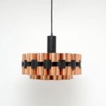 Miedziana lampa proj. Werner Schou dla Coronell Elektro, lata 70