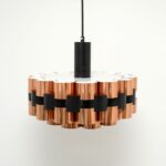 Miedziana lampa proj. Werner Schou dla Coronell Elektro, lata 70