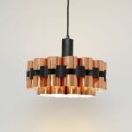 Miedziana lampa proj. Werner Schou dla Coronell Elektro, lata 70