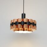 Miedziana lampa proj. Werner Schou dla Coronell Elektro, lata 70