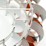 Miedziana lampa proj. Werner Schou dla Coronell Elektro, lata 70