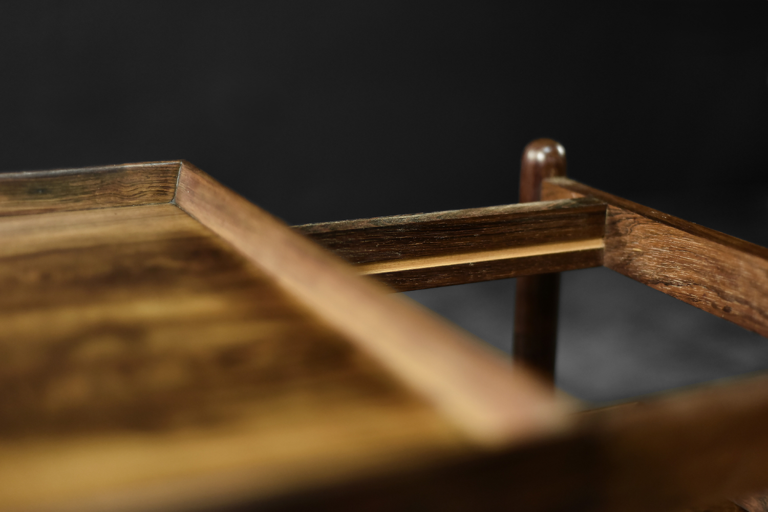 Palisandrowy stolik barowy na kółkach Ph23/2 proj. Poul Hundevad, Dania, lata 60