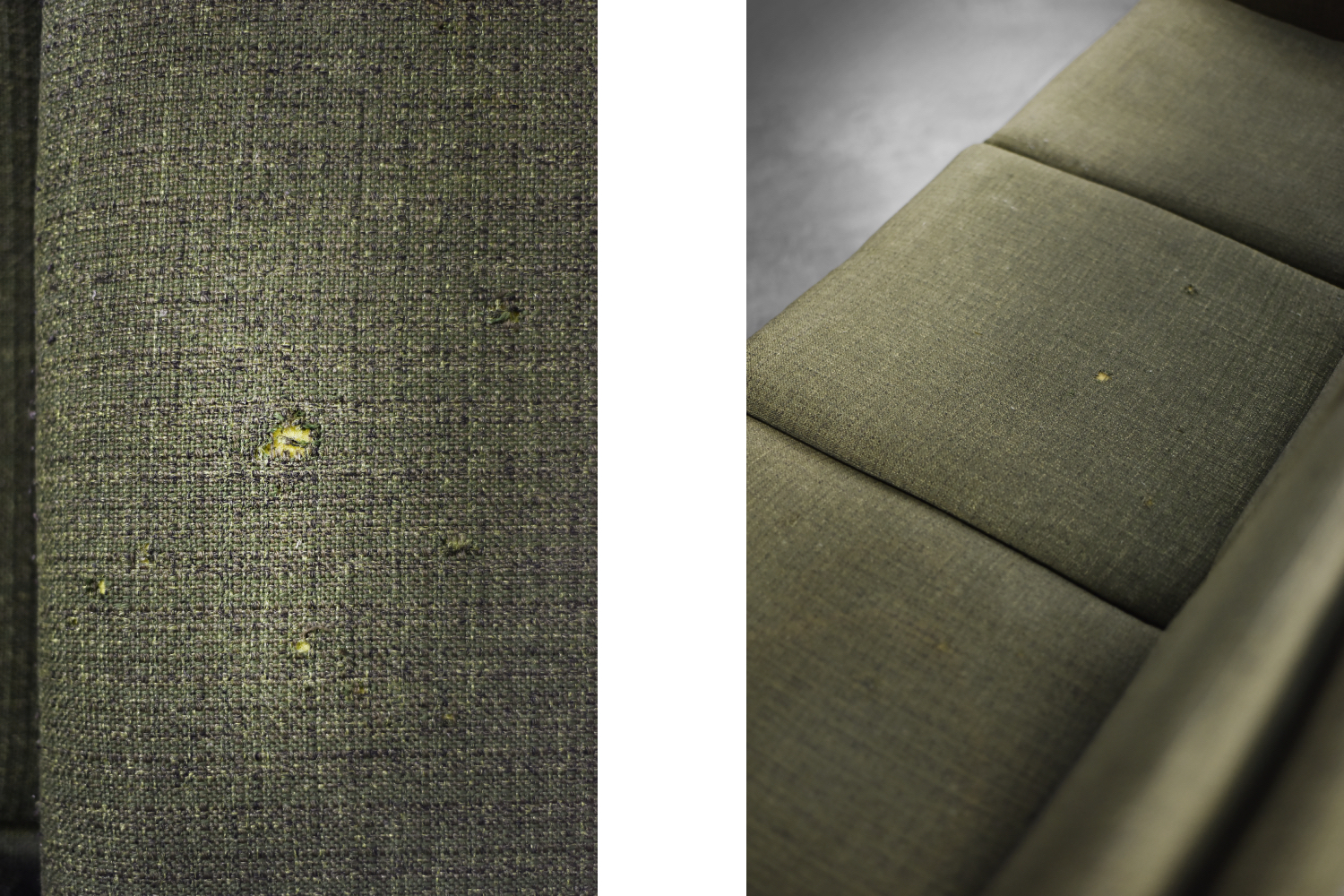 Trzyosobowa zielona sofa, proj. Folke Ohlsson, Fritz Hansen, Dania, lata 60