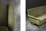 Trzyosobowa zielona sofa, proj. Folke Ohlsson, Fritz Hansen, Dania, lata 60