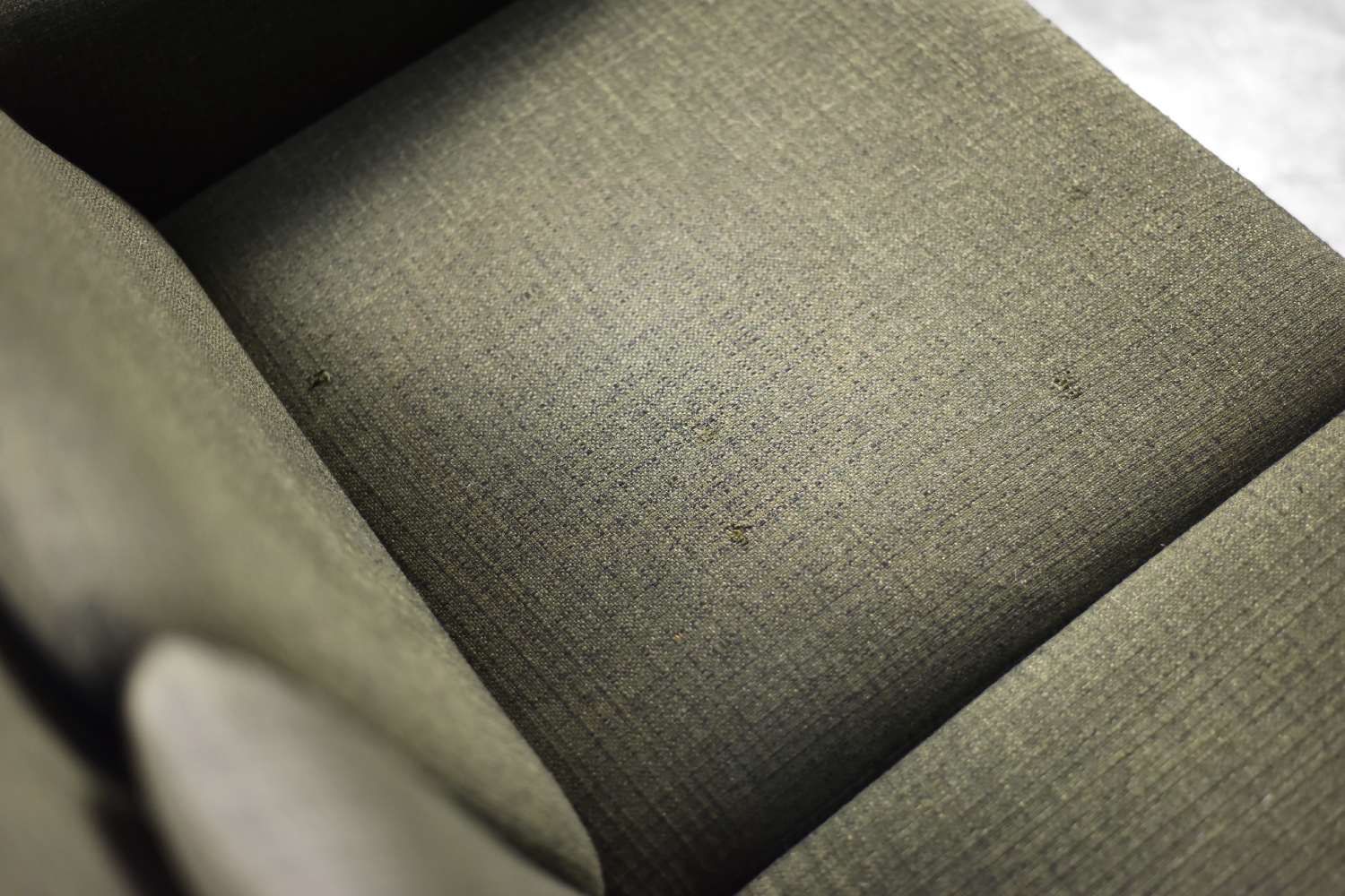 Trzyosobowa zielona sofa, proj. Folke Ohlsson, Fritz Hansen, Dania, lata 60