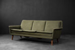Trzyosobowa zielona sofa, proj. Folke Ohlsson, Fritz Hansen, Dania, lata 60