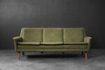 Trzyosobowa zielona sofa, proj. Folke Ohlsson, Fritz Hansen, Dania, lata 60