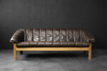 Three-seater vintage leather sofa, Denmark, 1970s