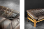 Three-seater vintage leather sofa, Denmark, 1970s