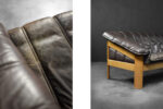 Three-seater vintage leather sofa, Denmark, 1970s