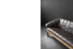 Three-seater vintage leather sofa, Denmark, 1970s