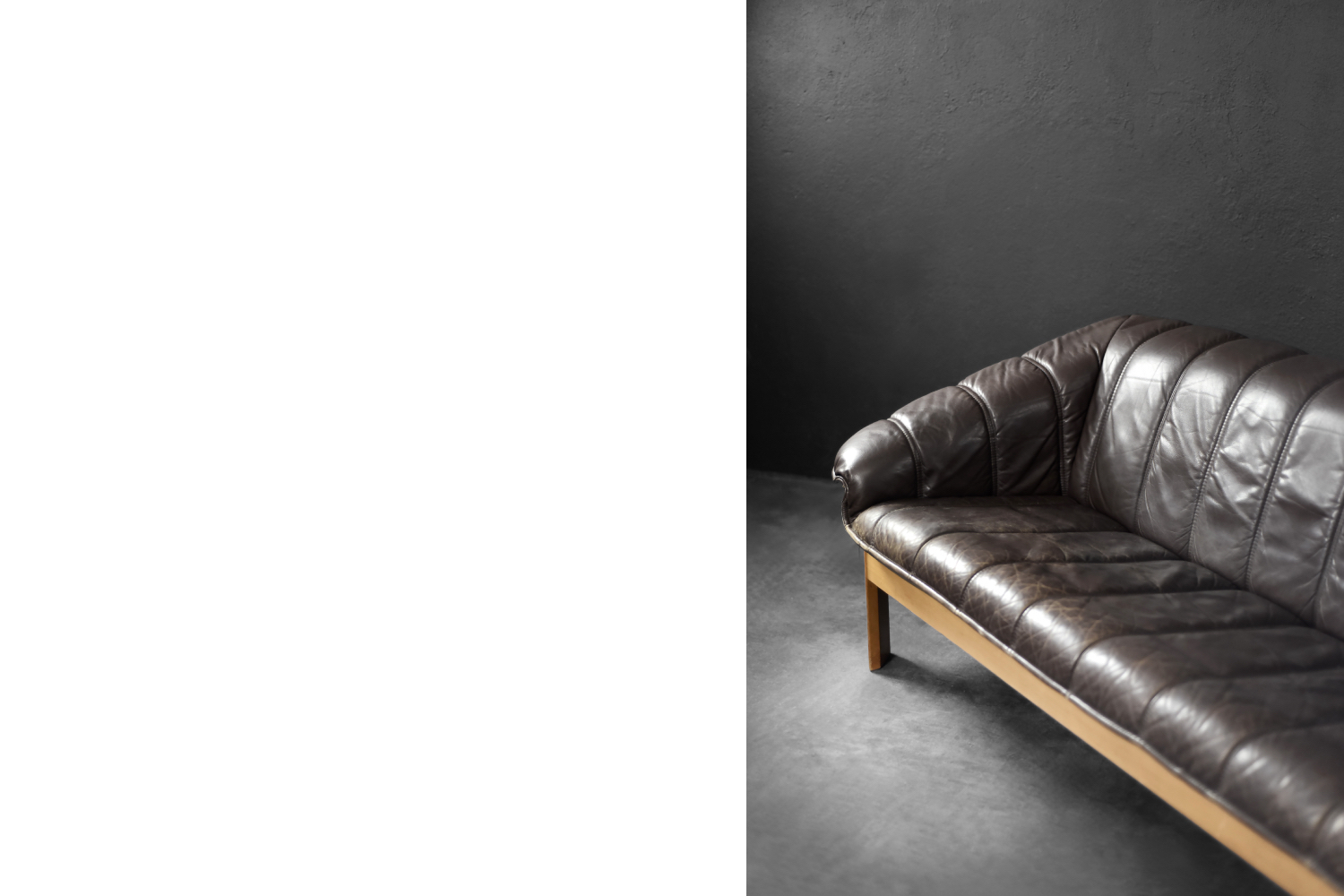 Three-seater vintage leather sofa, Denmark, 1970s