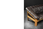 Three-seater vintage leather sofa, Denmark, 1970s