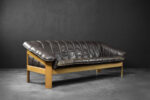 Three-seater vintage leather sofa, Denmark, 1970s
