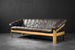 Three-seater vintage leather sofa, Denmark, 1970s